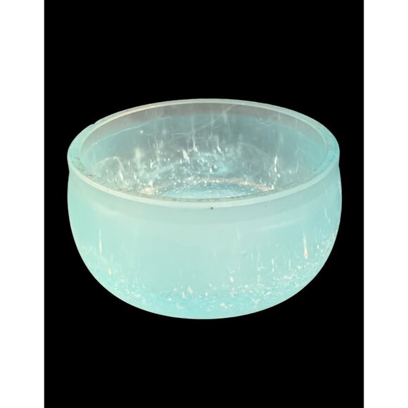 Vintage Eberling & Reuss Blue Frosted Pitted Glass Bowl Trinket Vanity RARE - Picture 3 of 7